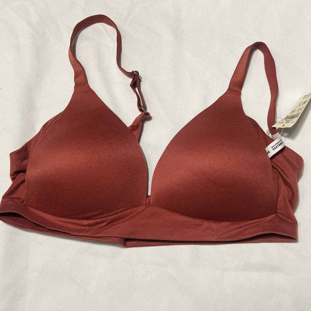 AERIE Sunnie Wireless Lightly Lined Bra - Brick Red, 34B, NWT